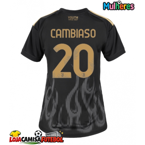 Camisa de Futebol Juventus Andrea Cambiaso #20 Equipamento Alternativo Mulheres 2026-27 Manga Curta